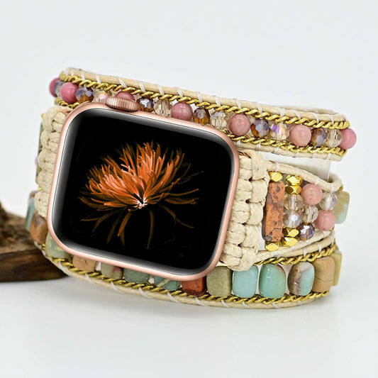 Handwoven Jasper Turquoise Emperor Stone Apple Watch Strap