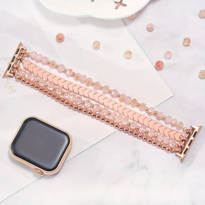 Rose Gold Beaded Apple Watch Strap