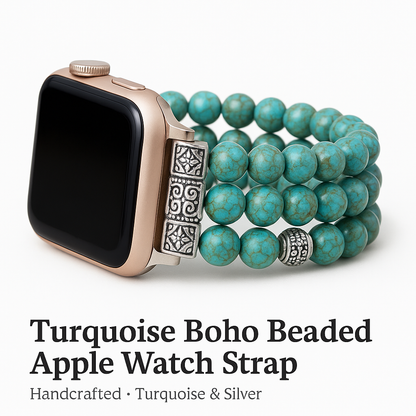 Turquoise Boho Beaded Apple Watch Strap