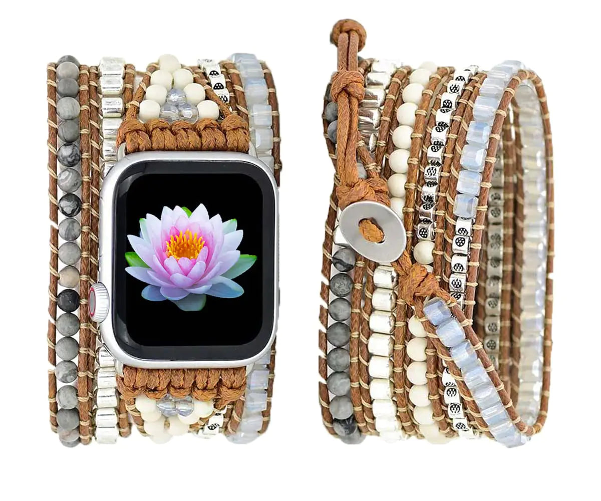 Amethyst Boho Beaded Apple Watch Strap