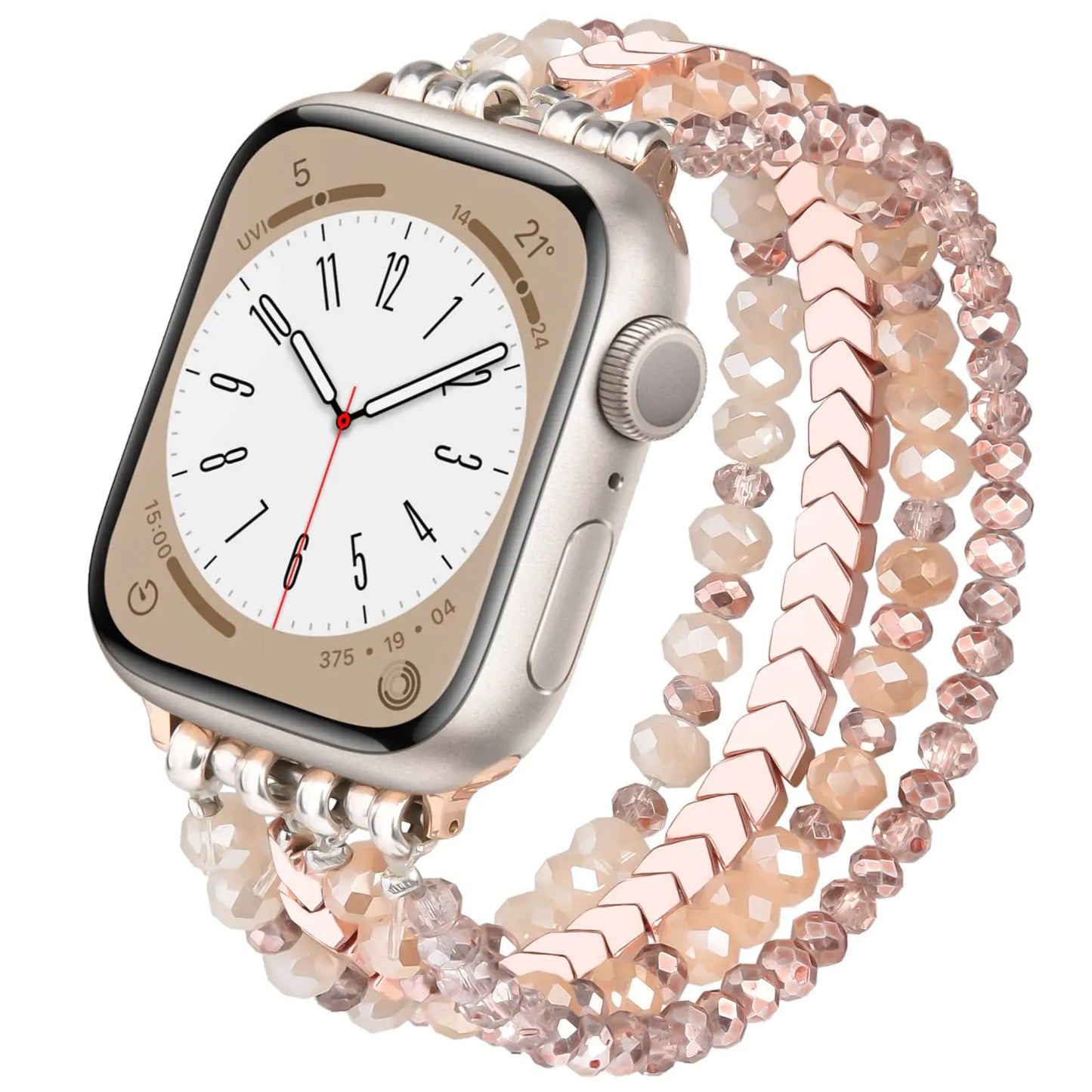 Rose Gold Beaded Apple Watch Strap
