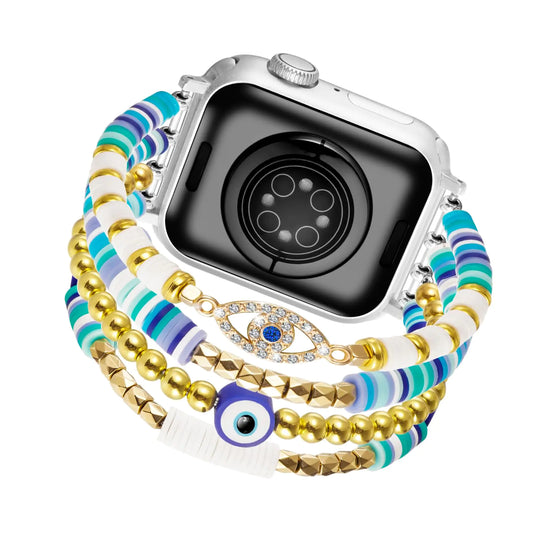 African Vinyl Beaded Boho Apple Watch Strap