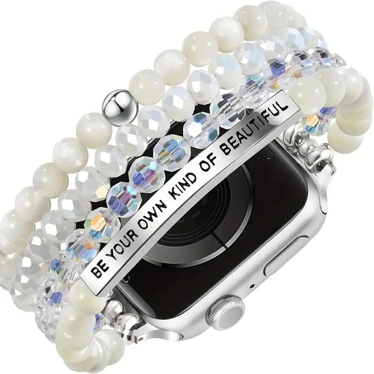 Mother of Pearl Boho Beaded Apple Watch Strap