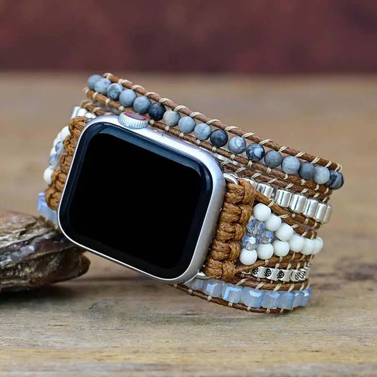 Amethyst Boho Beaded Apple Watch Strap